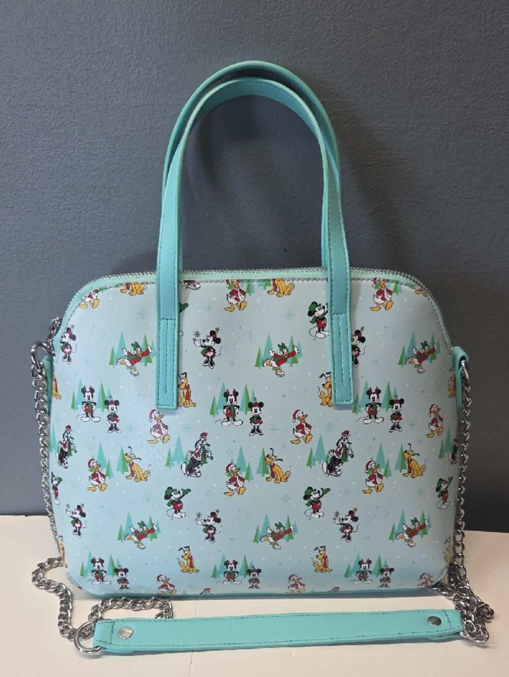 Loungefly Mint Green Holiday Disney Character Satchel - Picture 2 of 8